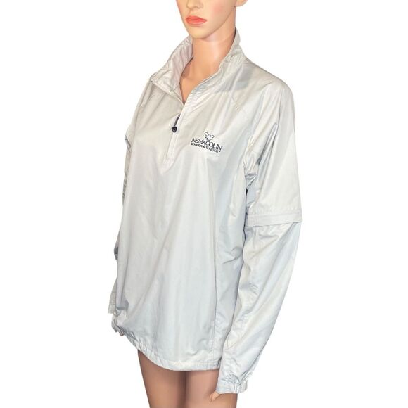 Nike Golf 1-4 Zip Pullover Jacket Performance Wear Tan Drawstring Waist - Picture 2 of 10